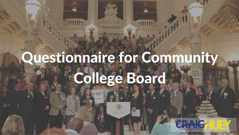 Survey for Community College Board Candidates.