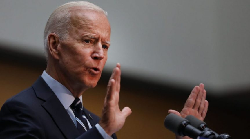 Joe Biden in a conference