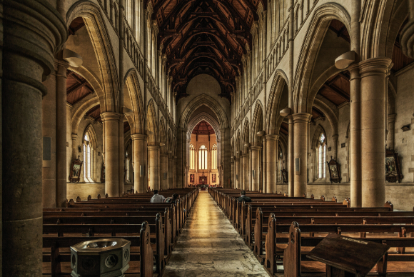 Inside a church