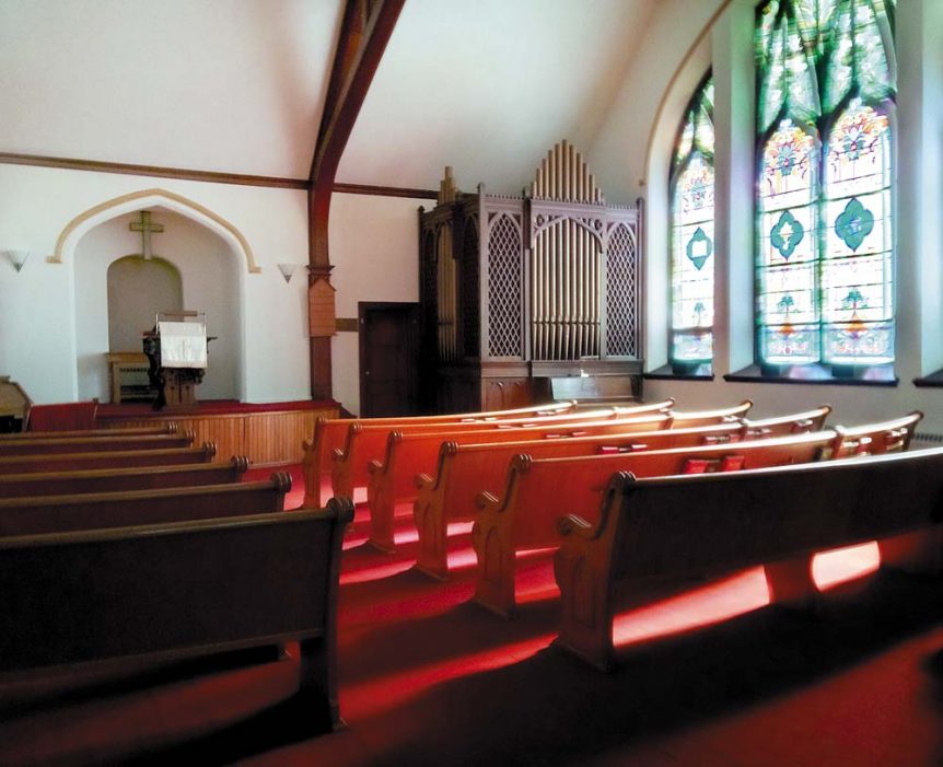 Inside an empty church