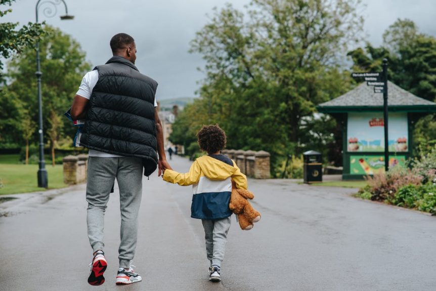 Parents and Children are doing walk