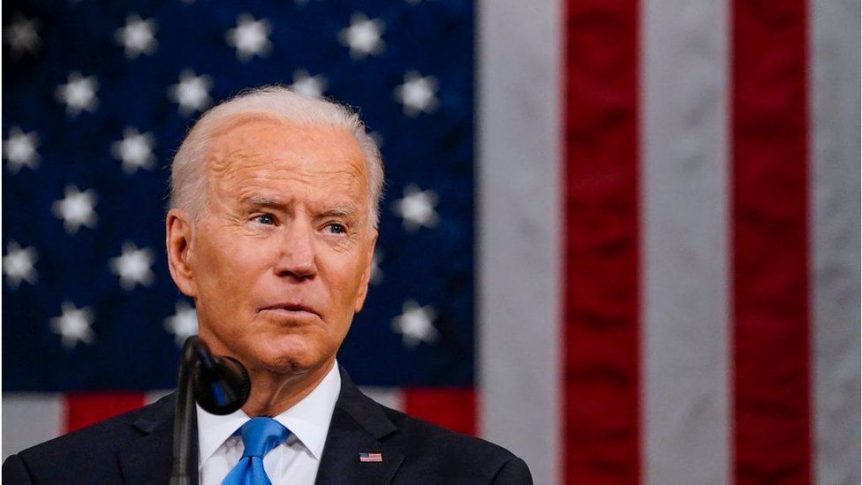 Joe Biden is giving a speech