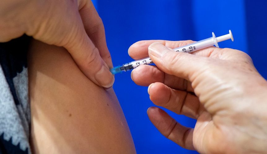 The vaccine is being injected