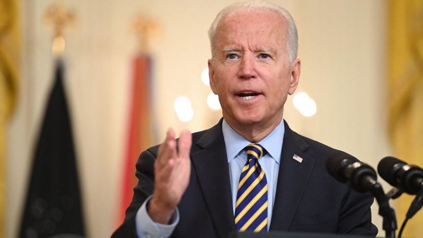 Joe Biden is giving a speech