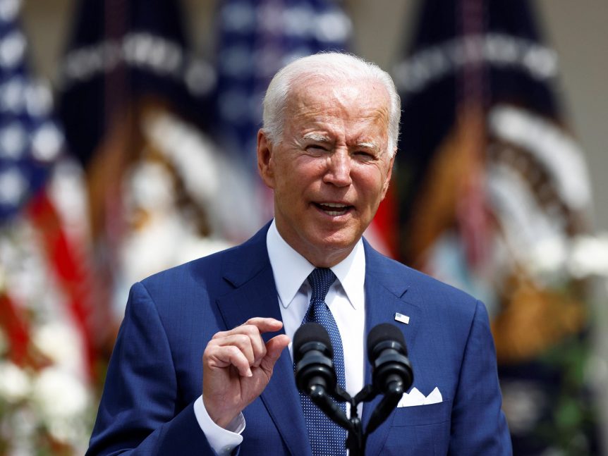 Joe Biden is giving a speech