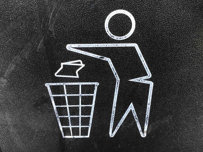 throw it in the trash .sign