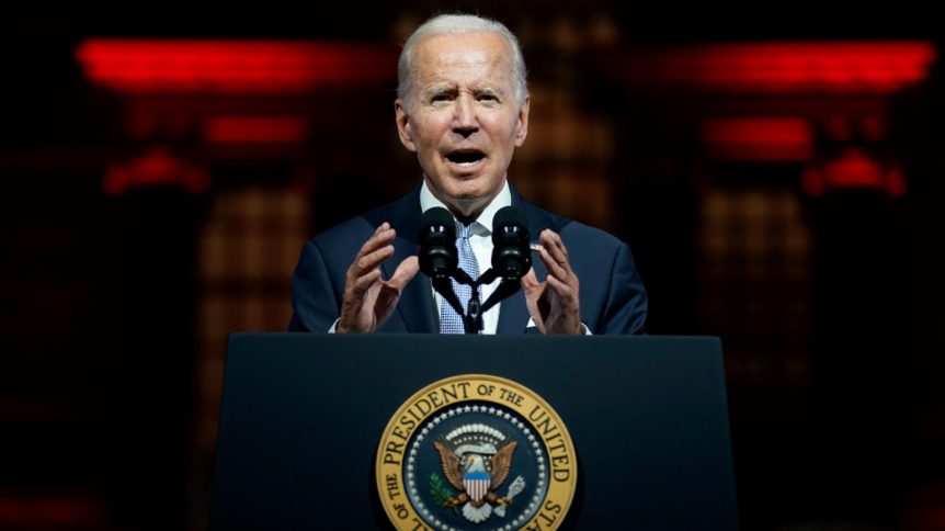 Joe Biden is giving a speech