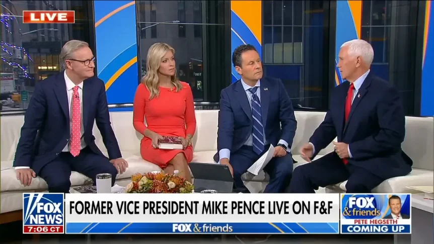Mike Pence is giving a tv interview