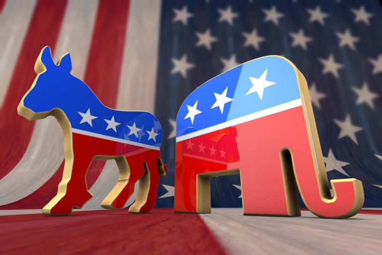 Democratic Party and Republican Party election logo