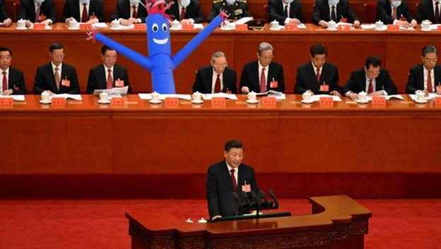 Chinese president addresses a political rally