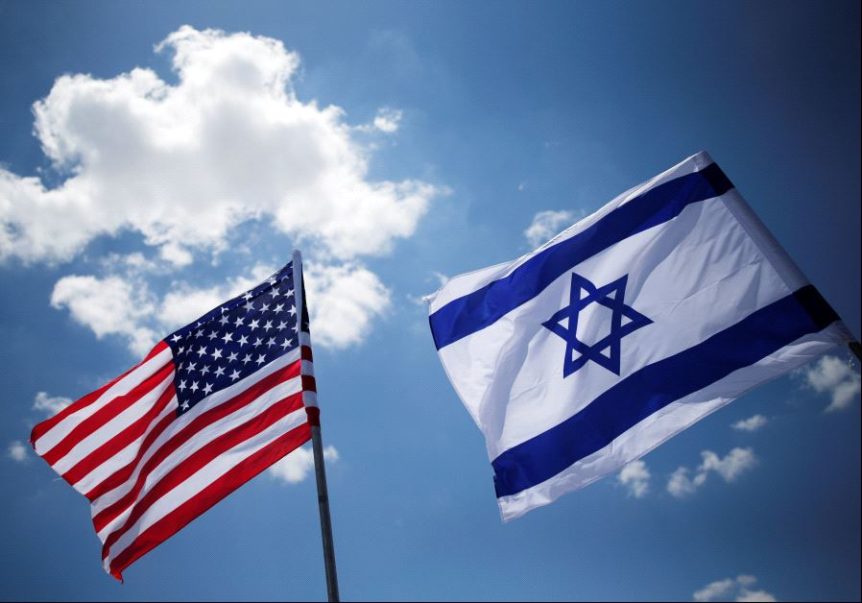 USA and Israel national flag